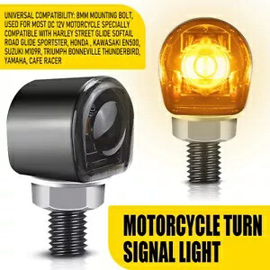 ユニバーサル 2 個セット ミニ バイク アンバー LED ウインカー ライト ブライト ブラック Universal Set of 2pcs Mini Motorcycle Amber LED Turn Signals Light Bright Black 【並行輸入品】