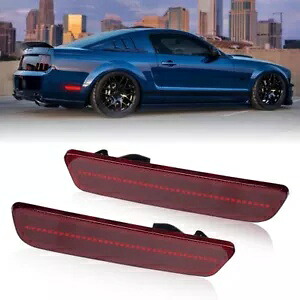 2005-2009 フォード マスタング 2X LED リアサイドマーカーライト レッドレンズ 左右 For 2005-2009 Ford Mustang 2X LED Rear Side Marker Light Red Lens Left & Right 【並行輸入品】