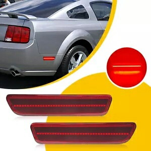 2005-2009 フォード マスタング レッド LED リアバンパーマーカーサイドライトレッドレンズ用 For 2005-2009 Ford Mustang Red LED Rear Bumper Marker Side Lights Red Lens 【並行輸入品】