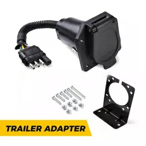 4ピンフラットから7ウェイラウンドRVトレーラートラックアダプター配線プラグ取り付けブラケット 4 Pin Flat to 7-Way Round RV Trailer Truck Adapter Wiring Plug Mounting Bracket 【並行輸入品】