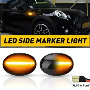 2X スモーク LED サイドマーカーフェンダーランプ ミニクーパー R55 R56 R57 R58 R59 06-13用 2X Smoked LED Side Marker Fender Lamp For Mini Cooper R55 R56 R57 R58 R59 06-13 【並行輸入品】