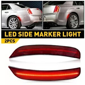 2 個リアレッドレンズ LED ストリップリアサイドマーカーライト 2015-2023 クライスラー 300 2PCS Rear Red Lens LED Strip Rear Side Marker Lights For 2015-2023 Chrysler 300 【並行輸入品】