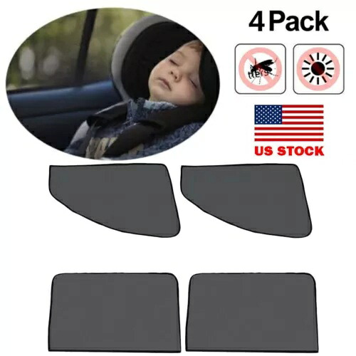 4X ユニバーサル車後部窓サンシェードブラインドメッシュカバースクリーン子供子供保護 4X Universal Car Rear Window Sun Shade Blind Mesh Cover screen Kid Child Protect 【並行輸入品】