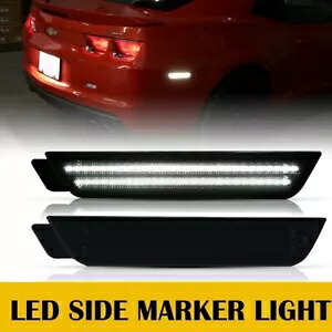 シボレーカマロ 2010-2015 リア LED バンパーサイドマーカーライトランプスモーク 2 個 For Chevy Camaro 2010-2015 Rear LED Bumper Side Marker Light Lamp Smoked 2PCS 【並行輸入品】