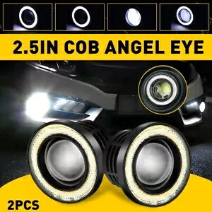 2.5インチ COB ハローリング LED DRL フォグランプ プロジェクター 車 エンジェルアイズ電球 6000K 2X 2.5Inch COB Halo Ring LED DRL Fog Lights Projector Car Angel Eyes Bulbs 6000K 2X 【並行輸入品】