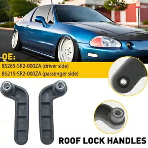 2X トップルーフロックハンドルホンダシビックデルソルドライバー乗客 85265-SR2000ZA 2X Top Roof Lock Handles For Honda Civic Del Sol Driver Passenger 85265-SR2000ZA 【並行輸入品】