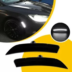 2X LED フロントサイドマーカーライト スモークレンズ LH+RH 2015-2017 クライスラー 200用 2X LED Front Side Marker Light Smoked Lens LH+RH For 2015-2017 Chrysler 200 【並行輸入品】