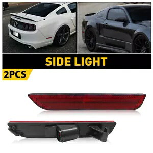 2x レッドレンズ LED リアバンパーサイドマーカーライトランプ 2010-2014 フォード マスタング用 2x Red Lens LED Rear Bumper Side Marker Lights Lamps For 2010-2014 Ford Mustang 【並行輸入品】