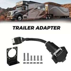 4 ウェイ フラット - 7 トレーラー ピン プラグ アダプター 電源コネクタ ブラケット RV キャンピングカーに適合 4-Way Flat to 7 Trailer Pin Plug Adapter Power Connector Bracket fit RV Campers 【並行輸入品】