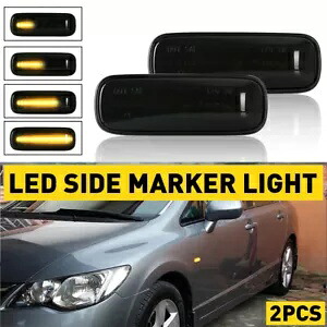 2 個フロントフェンダースモークアンバーサイドマーカー信号灯 1997-2000 ホンダ CR-V 2pcs Front Fender Smoked Amber Side Marker Signal Light For 1997-2000 Honda CR-V 【並行輸入品】