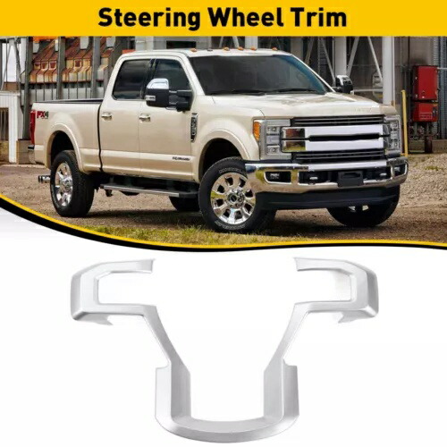 クロームステアリングホイールトリム成形トリムカバー15-20フォードF150アクセサリー用 Chrome Steering Wheel Trim Moulding Trims for Cover 15 -20 Ford F150 Accessories 【並行輸入品】