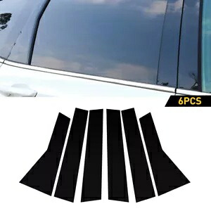 ホンダ 2012-2016 CR-V CRV グロスブラックポストピラードアウィンドウトリムカバーキット For Honda 2012-2016 CR-V CRV Gloss Black Post Pillar Door Window Trim Cover Kit 【並行輸入品】
