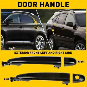 2X 外側外装フロント左右ドアブラックハンドル 2007-2011 トヨタ カムリ用 2X Outer Exterior Front Left Right Door Black Handle for 2007-2011 Toyota Camry 【並行輸入品】