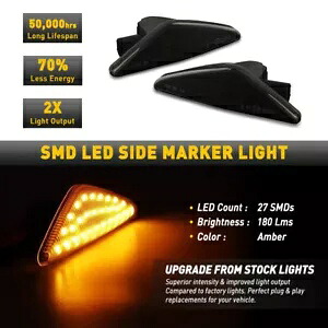 LED サイドインジケーターマーカーリピーターライトランプスモークレンズ BMW F25 E70 E71 英国 LED Side Indicator Marker Repeater Light Lamps Smoke Lens For BMW F25 E70 E71 UK 【並行輸入品】