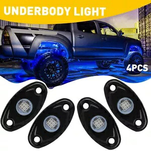 4 ポッド LED ロックライトブルーアンダーボディジープオフロードトラック UTV ATV SVU ボート 9 ワット 4 Pods LED Rock Lights Blue Underbody For JEEP Offroad Truck UTV ATV SVU Boat 9W 【並行輸入品】