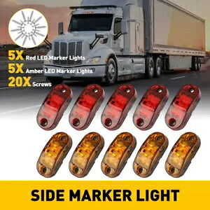 2.6インチ レッドアンバー LED サイドマーカー ライト クリアランス 軽トラック トレーラー RV 12V AUXITO 2.6\