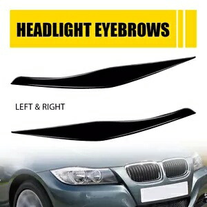 グロスブラックヘッドライトまぶたカバー眉毛トリム BMW 3 シリーズ E90 E91 05-12 Gloss Black Headlight Eyelid Cover Eyebrows Trim For BMW 3 Series E90 E91 05-12 【並行輸入品】