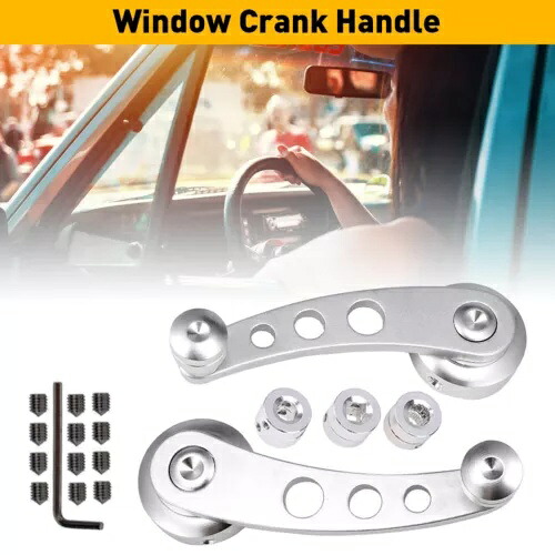 ペアアルミウィンドウマニュアルビレットクランクハンドルカーワインダートラックガラスドア新品 Pair Aluminum Window Manual Billet Crank Handle Car Winders Truck Glass Door NEW 【並行輸入品】