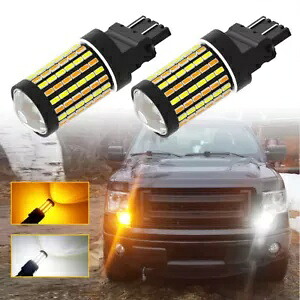 デュアル ホワイト/アンバー カラー 3157 DRL LED スイッチバック ターン シグナル パーキング電球 Dual White/Amber Color 3157 DRL LED Switchback Turn Signal Parking Light Bulbs 【並行輸入品】