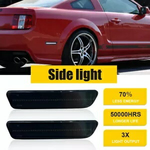 ペアリアサイドライトマーカーランプスモークレンズ&左右 05-09 フォード マスタング用 Pair Rear Side Light Marker Lamp Smoke Lens & Left Right For 05-09 Ford Mustang 【並行輸入品】