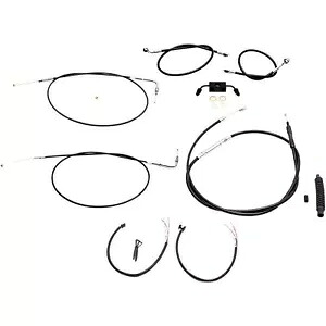 LA チョッパーズ ブラック 12 インチ - 14 インチ ケーブル キット (ABS 付き FXDF 用) LA-8231KT2-13B LA Choppers Black 12\