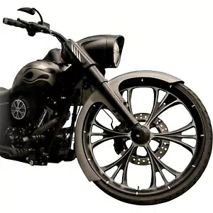 フロントフェンダーキット クロームアダプター付き 26インチホイール用 - 幅6インチ FNDRKT26 Front Fender Kit with Chrome Adapters for 26\
