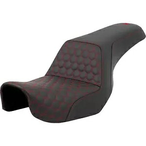 サドルメン ステップアップシート - ハニカム - レッドステッチ - ダイナ '06-'17 A806-04-177RED Saddlemen Step-Up Seat - Honeycomb - Red Stitching - Dyna '06-'17 A806-04-177RED 【並行輸入品】