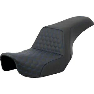 ステップアップシート ハニカム ブルーステッチ ダイナ '06-'17 A806-04-177BLU Step-Up Seat - Honeycomb - Blue Stitching - Dyna '06-'17 A806-04-177BLU 【並行輸入品】