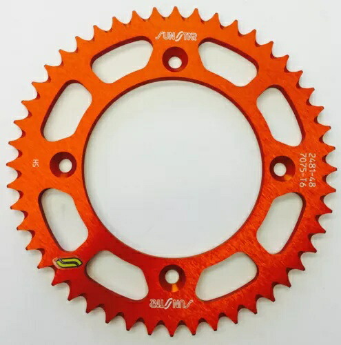 サンスター 428ワークス スプロケット 48T オレンジ リア #5-248148OR Sunstar 428 Works Sprocket 48T Orange Rear #5-248148OR 【並行輸入品】