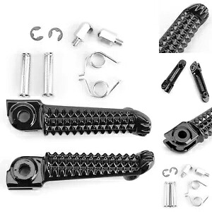 フロントフットペグフットレストヤマハ YZF R1 1998-2014 R6 1999-2014 R6S 03-08 ブラック Front Foot Peg Footrest For Yamaha YZF R1 1998-2014 R6 1999-2014 R6S 03-08 Black 【並行輸入品】