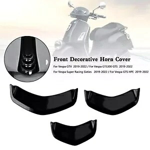 フロントホーンカバー装飾トリムベスパスプリント 300 GTS 300 HPE GTV ブラック S2 Front Horn Cover Decoration Trim For Vespa Sprint 300 GTS 300 HPE GTV Black S2 【並行輸入品】