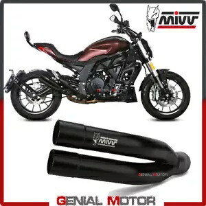Mivv 排気マフラー ダブルガン ブラックイノックス ブラックキャット ベネリ 502C 2019 2020用 Mivv Exhaust Muffler Double Gun Black Inox black kat for BENELLI 502C 2019 2020 【並行輸入品】
