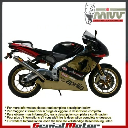 Mivv 排気マフラー X コーン ステンレス鋼 アプリリア RSV 1000 1998 - 2003 用 Mivv Exhaust Muffler X-cone Stainless Steel for Aprilia Rsv 1000 1998 - 2003 【並行輸入品】｜カスタムパーツ WORLD倉庫