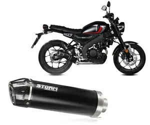 Exhaust Storm by Mivv マフラー GP スチール ブラック キャブ キャップ ヤマハ XSR 125 2022 2024 Exhaust Storm by Mivv Muffler GP Steel Blak carb cap Yamaha XSR 125 2022 2024 【並行輸入品】｜カスタムパーツ WORLD倉庫