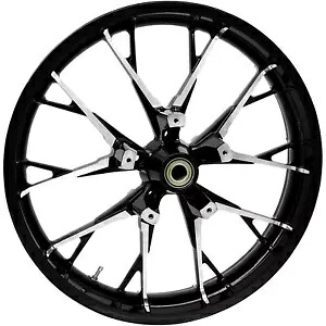 フロントホイール - マーリン - デュアルディスク/ABSなし - ブラックカット - 21インチx3.50インチ 3D-MAR213BC07 Front Wheel - Marlin - Dual Disc/No ABS - Black Cut - 21\