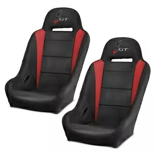 Dragonfire Racing ハイバック RT シート ブラック/レッド、ペア 15-1155 Dragonfire Racing Highback RT Seat Black/Red, Pair 15-1155 【並行輸入品】