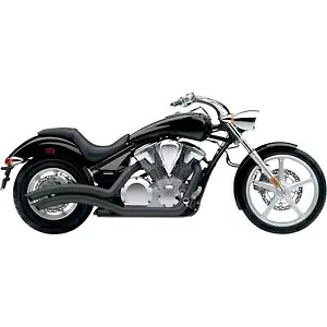 コブラ スピードスター スイープ エキゾースト - ブラック - VT1300 1233B Cobra Speedster Swept Exhaust - Black - VT1300 1233B 【並行輸入品】