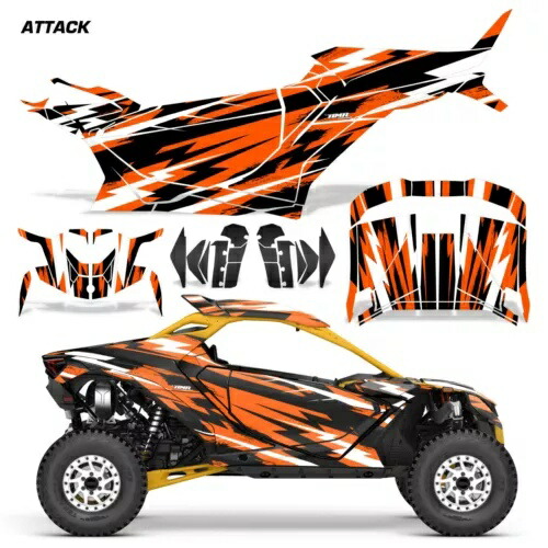 UTV グラフィック デカール ステッカー Can-Am Maverick R 2DR 2024-25 ATTACK O用 UTV Graphics Decals Stickers for Can-Am Maverick R 2DR 2024-25 ATTACK O 【並行輸入品】