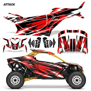 UTV グラフィック デカール ステッカー Can-Am Maverick R 2DR 2024-25 ATTACK R 用 UTV Graphics Decals Stickers for Can-Am Maverick R 2DR 2024-25 ATTACK R 【並行輸入品】