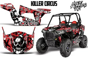 UTV グラフィックスキット SxS デカールステッカーラップポラリス RZR S 900 15-16 サーカスレッド用 UTV Graphics Kit SxS Decal Sticker Wrap For Polaris RZR S 900 15-16 CIRCUS RED 【並行輸入品】