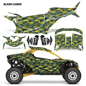 UTV グラフィック デカール ステッカー Can-Am Maverick R 2DR 2024-25 SLASHCAMO Y用 UTV Graphics Decals Stickers for Can-Am Maverick R 2DR 2024-25 SLASHCAMO Y 【並行輸入品】