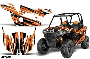 SxS グラフィックス デカール ステッカー ラップ ポラリス RZR S 900 2015-2019 アタック オレンジ用 SxS Graphics Decal Sticker Wrap For Polaris RZR S 900 2015-2019 ATTACK ORANGE 【並行輸入品】