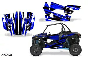 UTV グラフィックキット ステッカー デカール ポラリス RZR ターボ S 2ドア 19-23 アタックブルー用 UTV Graphics kit Sticker Decal for Polaris RZR Turbo S 2-Door 19-23 Attack-Blue 【並行輸入品】