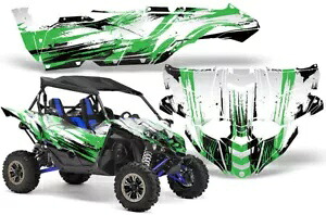 グラフィックキット ヤマハ YXZ 1000 1000R デカールスキン SXS UTV 15-18 カーボン X グリーンに適合 Graphic Kit Fits Yamaha YXZ 1000 1000R Decal Skins SXS UTV 15-18 Carbon X Green 【並行輸入品】