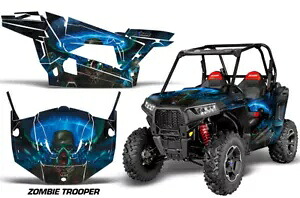 UTV グラフィックスキット SxS デカールステッカーラップポラリス RZR S 900 15-16 ゾンビブルー用 UTV Graphics Kit SxS Decal Sticker Wrap For Polaris RZR S 900 15-16 ZOMBIE BLUE 【並行輸入品】｜カスタムパーツ WORLD倉庫