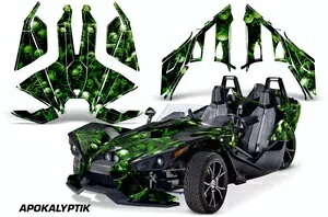 ロードスター グラフィックス キット デカール ポラリス スリングショット SL 2015-2023 APOKALYPTIK GRN用 Roadster Graphics Kit Decal For Polaris Slingshot SL 2015-2023 APOKALYPTIK GRN 【並行輸入品】|カスタムパーツ WORLD倉庫