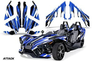 ロードスター グラフィックス キット デカール ポラリス スリングショット SL 2015-2023 アタック ブルー用 Roadster Graphics Kit Decal For Polaris Slingshot SL 2015-2023 ATTACK BLUE 【並行輸入品】