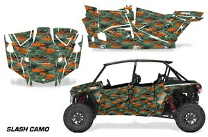 UTV グラフィックス キット ステッカー デカール ポラリス RZR ターボ S 4 ドア 19-23 SLSHCAMO ORG 用 UTV Graphics kit Sticker Decal for Polaris RZR Turbo S 4-Door 19-23 SLSHCAMO ORG 【並行輸入品】