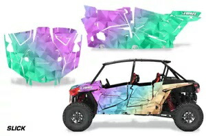 UTV グラフィックス キット ステッカー デカール ポラリス RZR ターボ S 4 ドア 19-23 スリック用 UTV Graphics kit Sticker Decal for Polaris RZR Turbo S 4-Door 19-23 Slick 【並行輸入品】