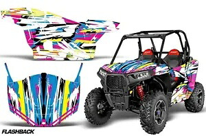 UTV グラフィックスキット SxS デカールステッカーラップポラリス RZR S 900 15-16 フラッシュバック用 UTV Graphics Kit SxS Decal Sticker Wrap For Polaris RZR S 900 15-16 FLASHBACK 【並行輸入品】